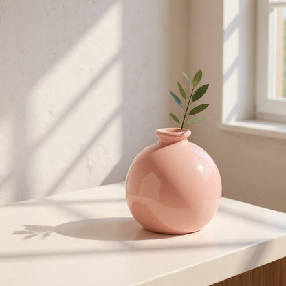 Vase en Céramique - ZenHydroVase™ - Rose - Maison agréable