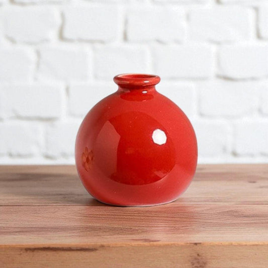 Vase en Céramique - ZenHydroVase™ - Rouge - Maison agréable